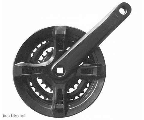 SREDNJI POGON TRUE WHELL ALU CRNI 28/38/48T 170mm SA ŠTITNIKOM - 3600048
