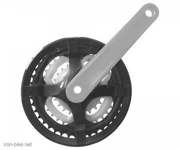 SREDNJI POGON TRUE WHEEL CRNI SA SIVOM POLUGOM 28/38/48 170mm - 3600042
