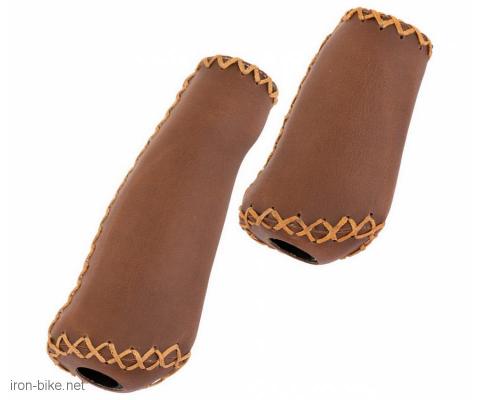ručke volana treking velo šivene eko koža braon 95mm /130mm - 3842111