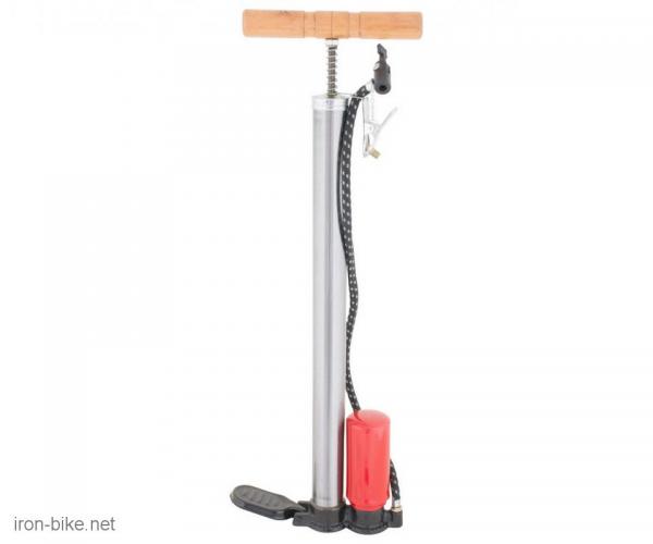 pumpa za bicikl motorna metalna hrom sa drvenom drškom xl av-dv - 3811043