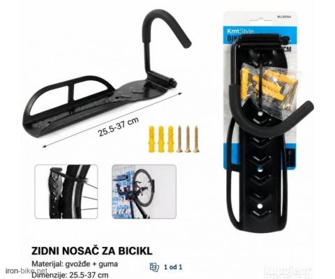 KUKA ZA KAČENJE BICIKLI MONTAŽA NA ZID CRNA