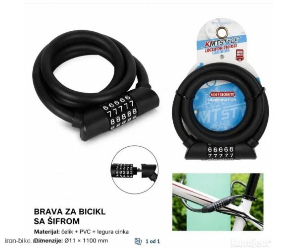 KMT Kombinovana brava sa pet cifara za bicikl 2008603