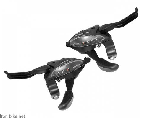 RUČICE MENJAČA/KOČNICE SHIMANO 3/7 BRZINA ASTEF5102LSBL+RV7CL - 3245308